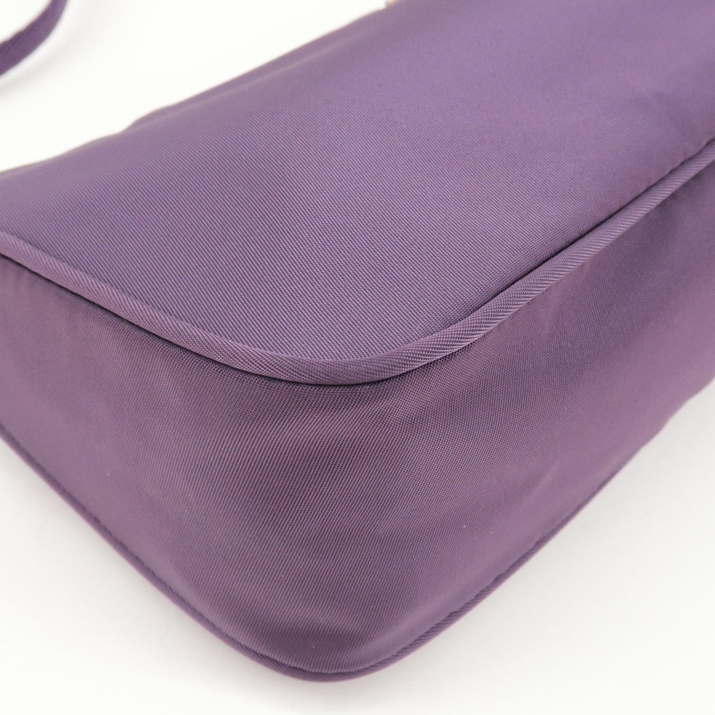 Prada Logo Nylon Hand Bag Purse Cosmetic Pouch Purple MV633