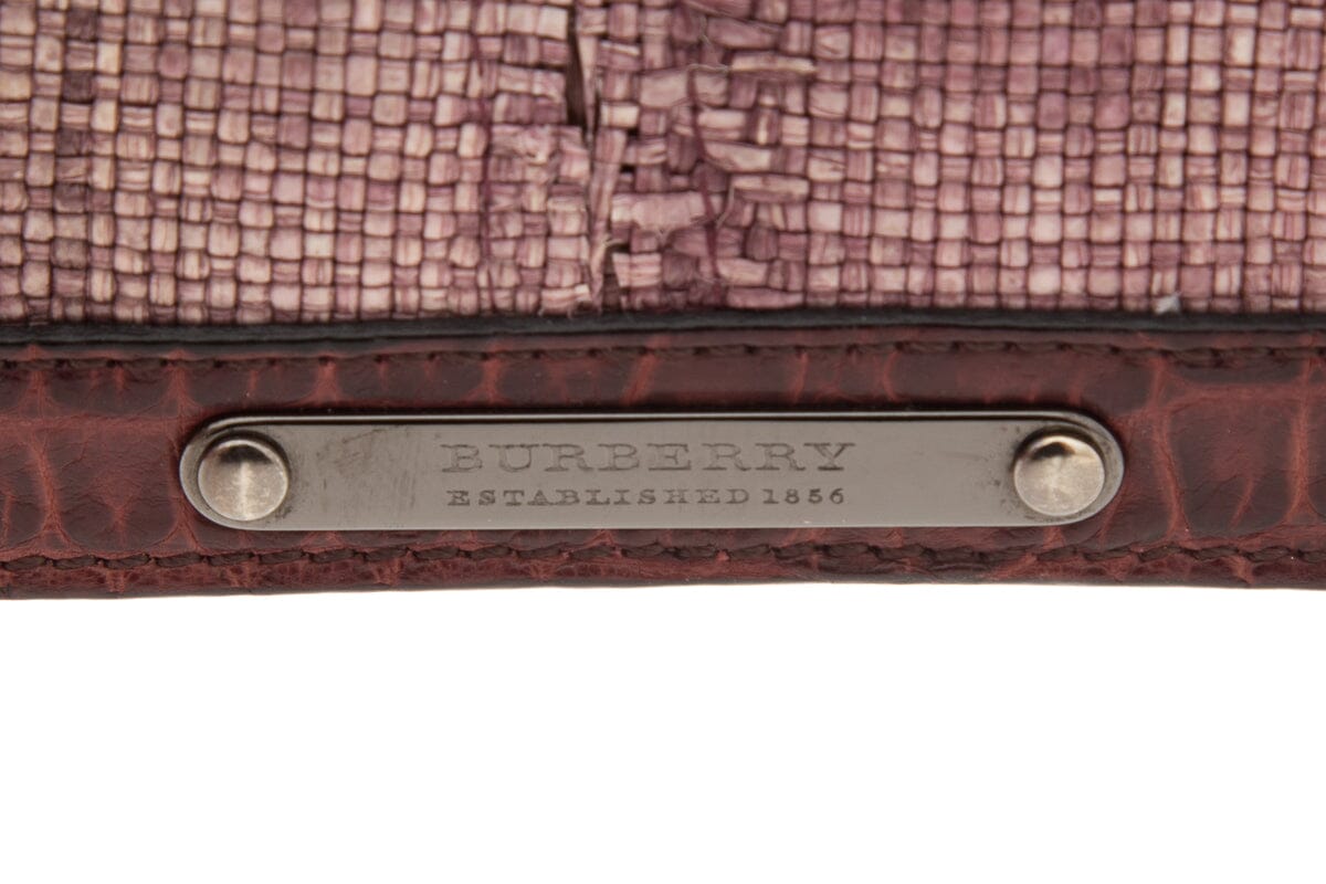 Burberry Purple Raffia Clutch