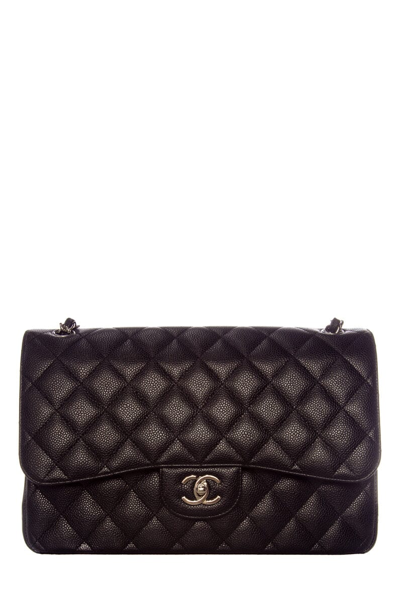 Chanel Black Jumbo Caviar Double Flap SHW  Handbag