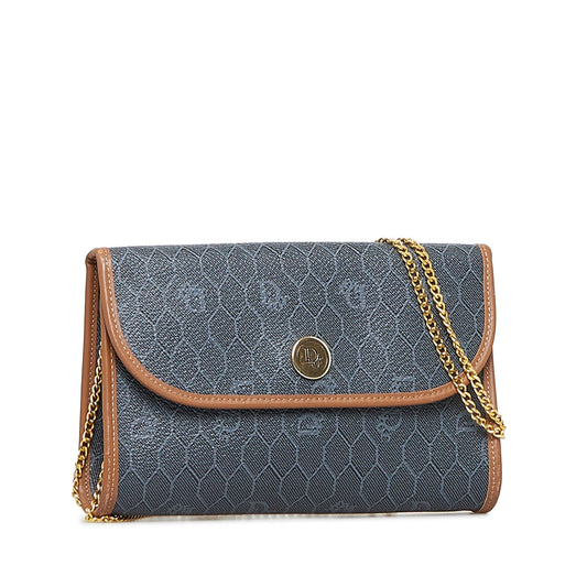 Dior Chain Flap Bag Grey Honeycomb Canvas