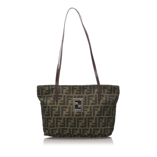 Pre-Loved Fendi Brown Dark Canvas Fabric Zucca Tote Bag Italy