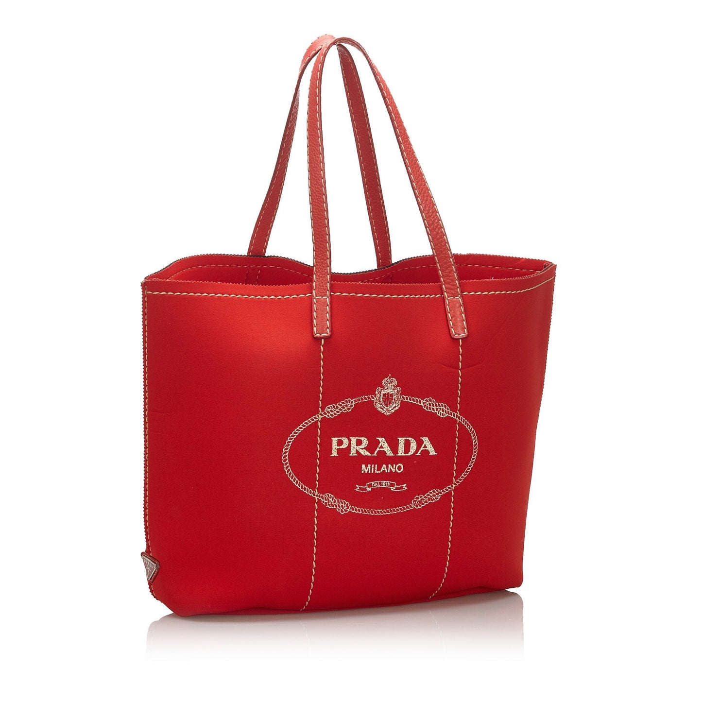 Pre-Loved Prada Red Polyester Fabric Canapa Neoprene Tote Bag Italy