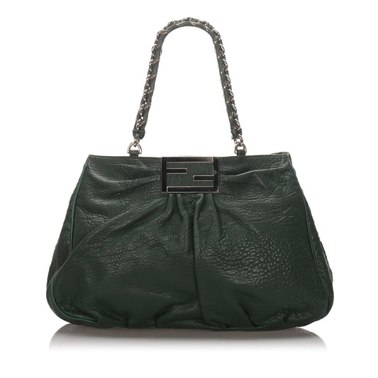 Pre-Loved Fendi Green Calf Leather Mia Tote Bag Italy