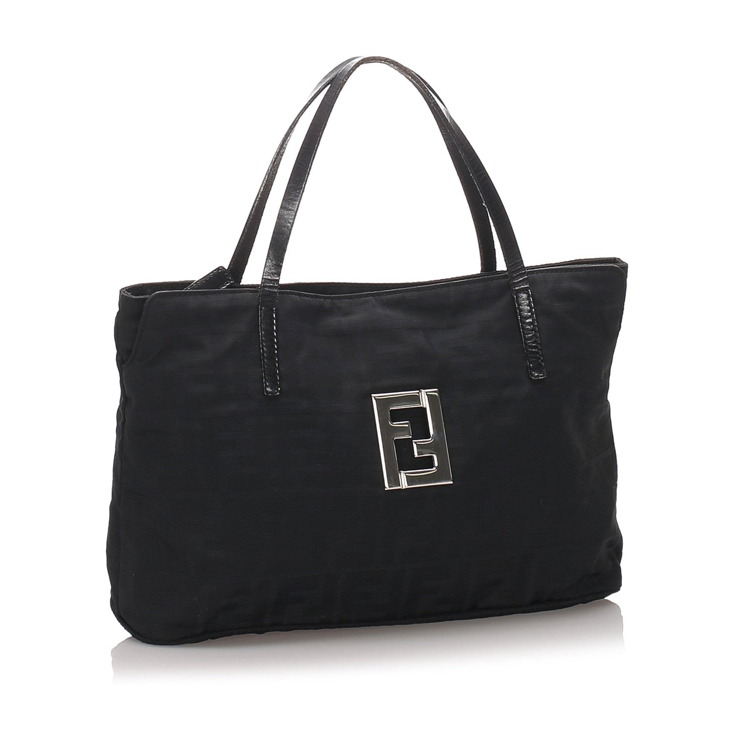 Pre-Loved Fendi Black Nylon Fabric Zucca Tote Bag Italy