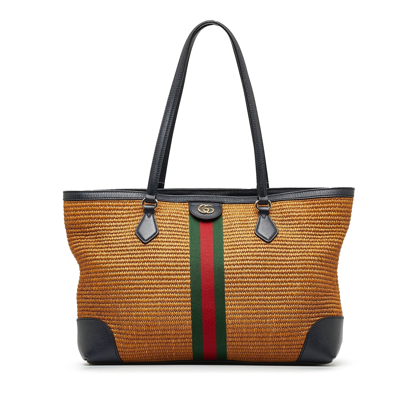 GUCCI Medium Raffia Ophidia Tote Bag