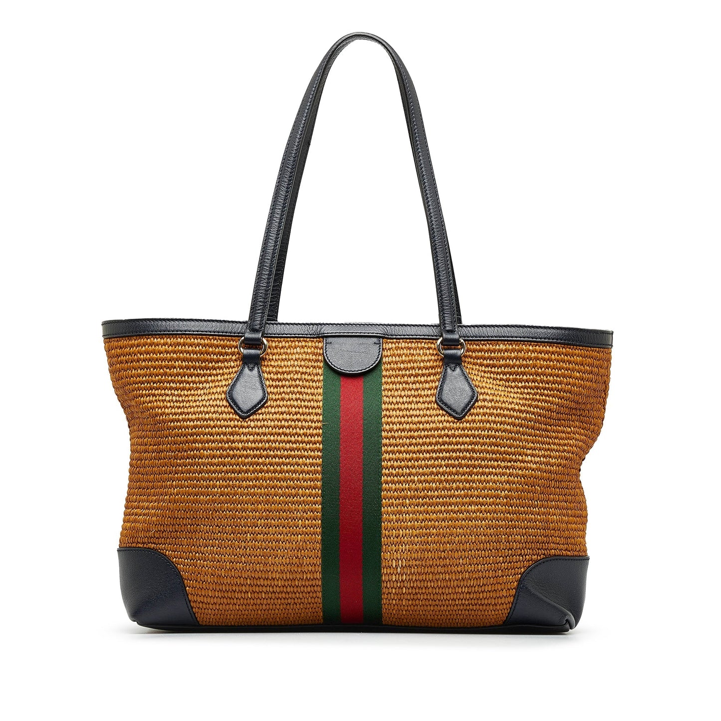 GUCCI Medium Raffia Ophidia Tote Bag