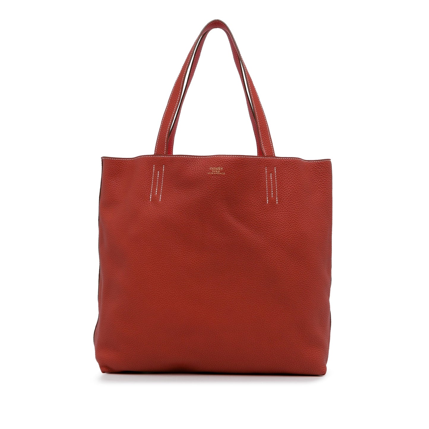 Red Hermes Clemence Double Sens 36 Tote Bag