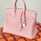 HM Birkin Nata Swift Pink For Women Silver Toned Hardware 10in/25cm
