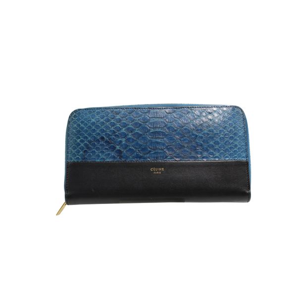 Celine Blue Python Leather Wallet