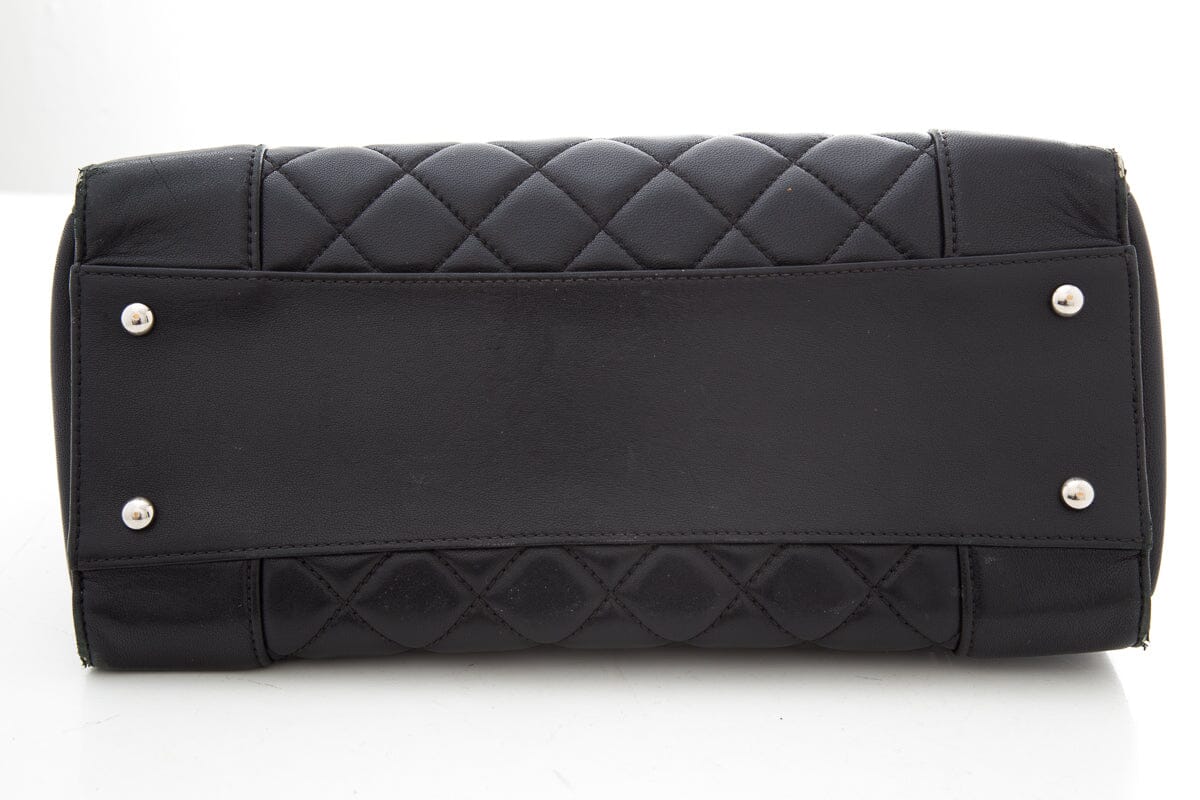 Chanel Black Diamond Quilted Shopping Tote