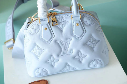 LV Alma BB Bag Handbags, Shoulder and Cross Body Bags For Women In Bleu Glacier Blue 9.6in/25cm LV M59822