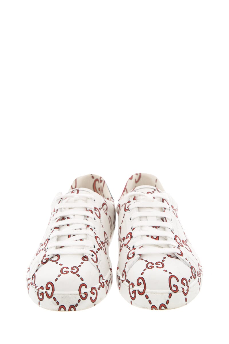 Gucci Ace GG White & Red Sneakers SZ 7.5