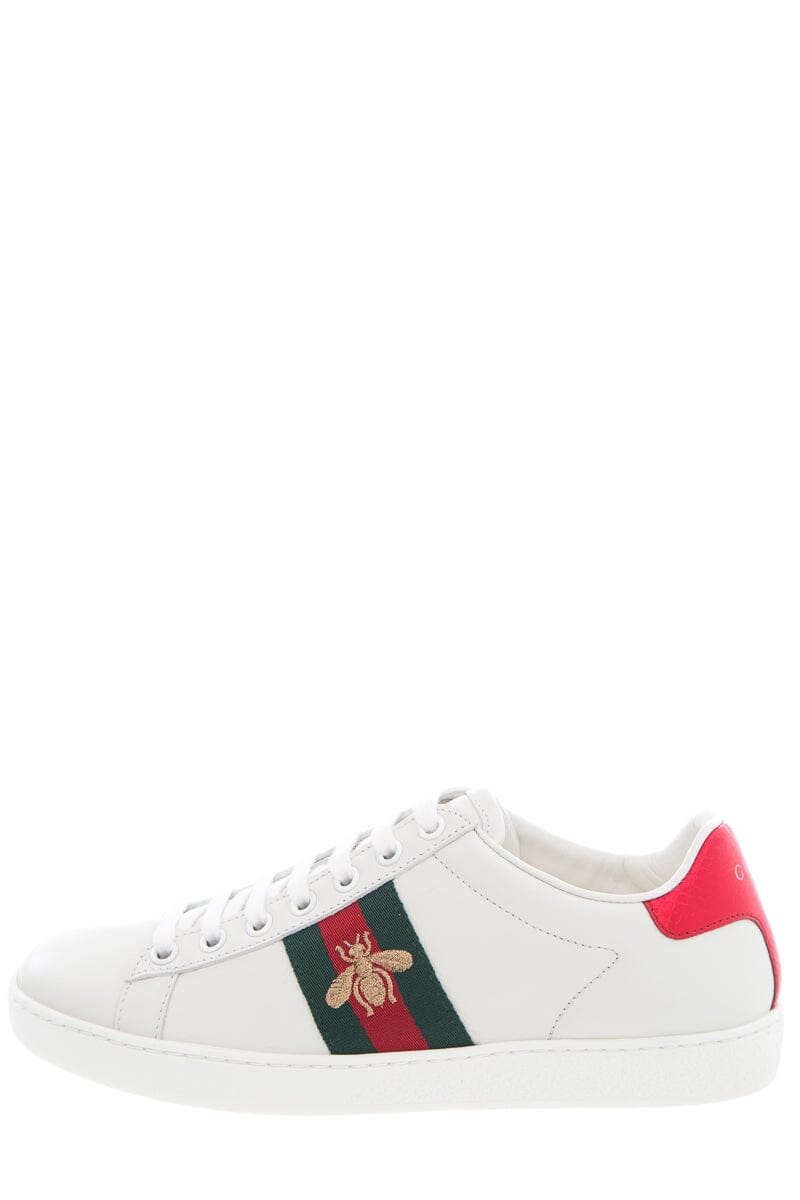 Gucci White Embroidered Bee Sneakers SZ 35.5