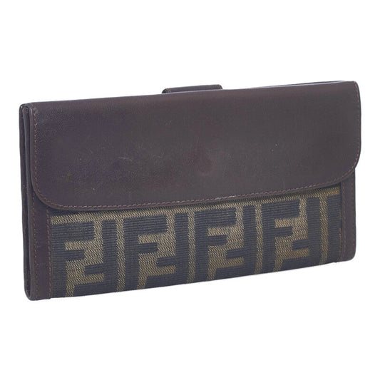 Fendi Zucca Canvas & Leather Bifold Long Wallet - '10s