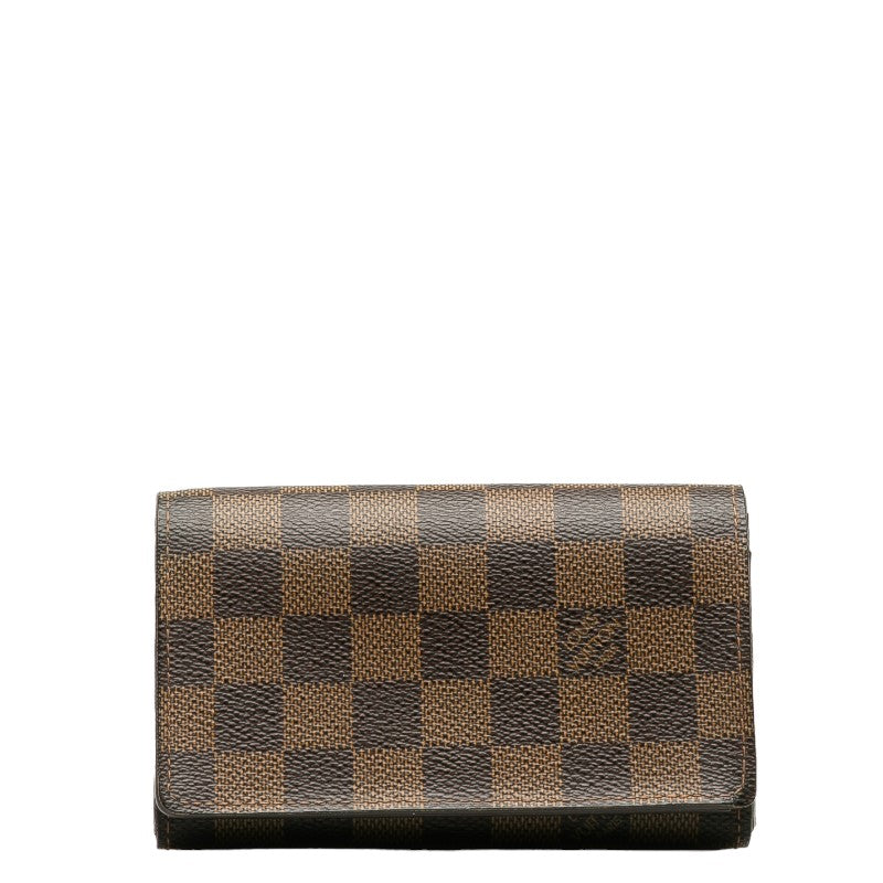 Louis Vuitton Damier Portefeuil Monet Vier Tresol Bi-Fold Wallet N61736 Brown