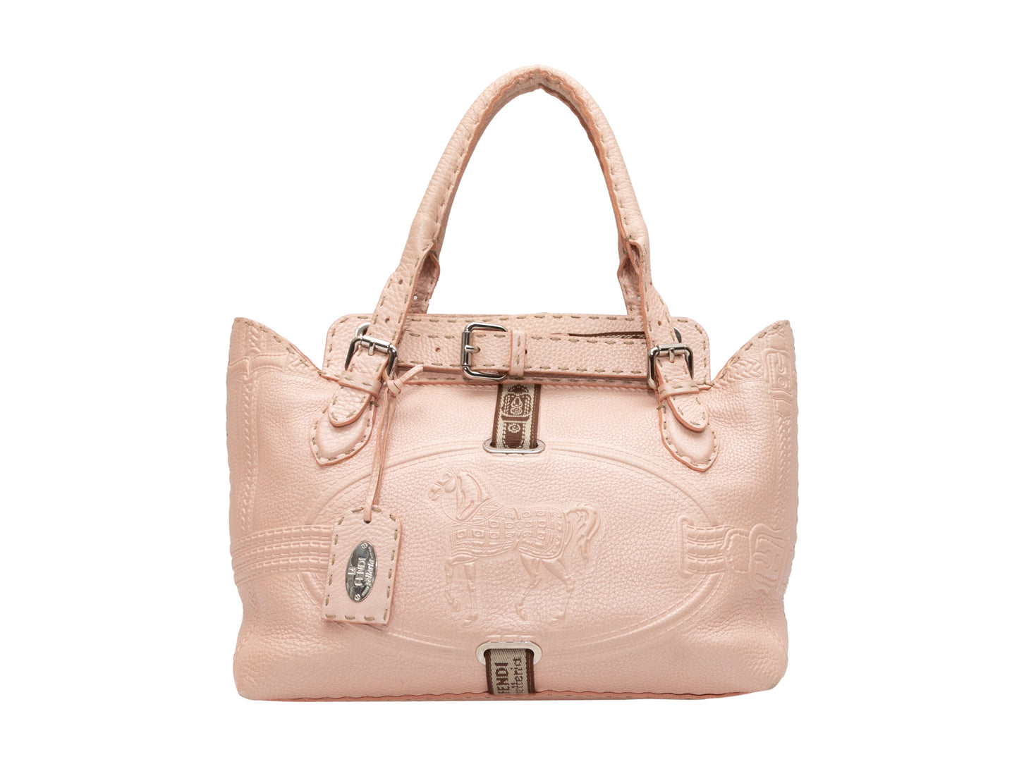 Pink Fendi Selleria Villa Borghese Tote Bag