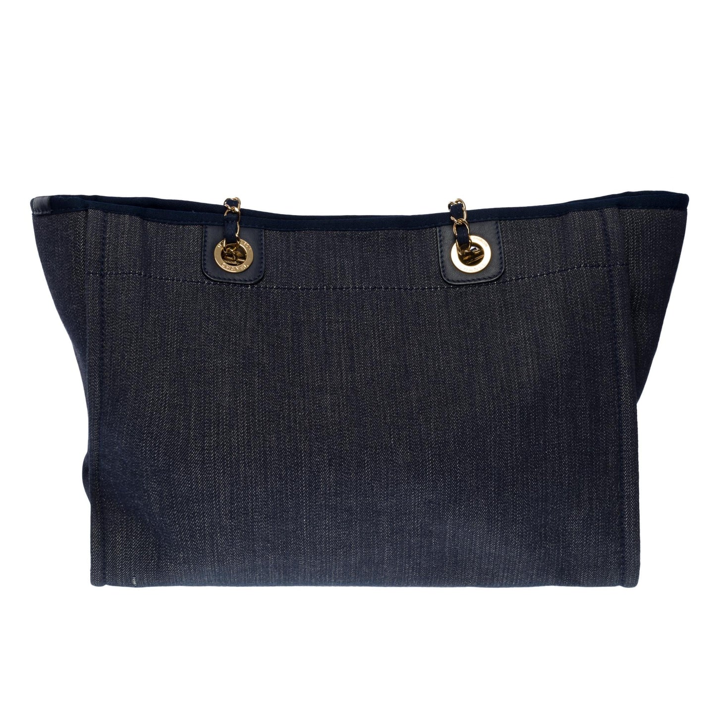 CHANEL Amazing Deauville Tote bag in blue denim canvas, GHW