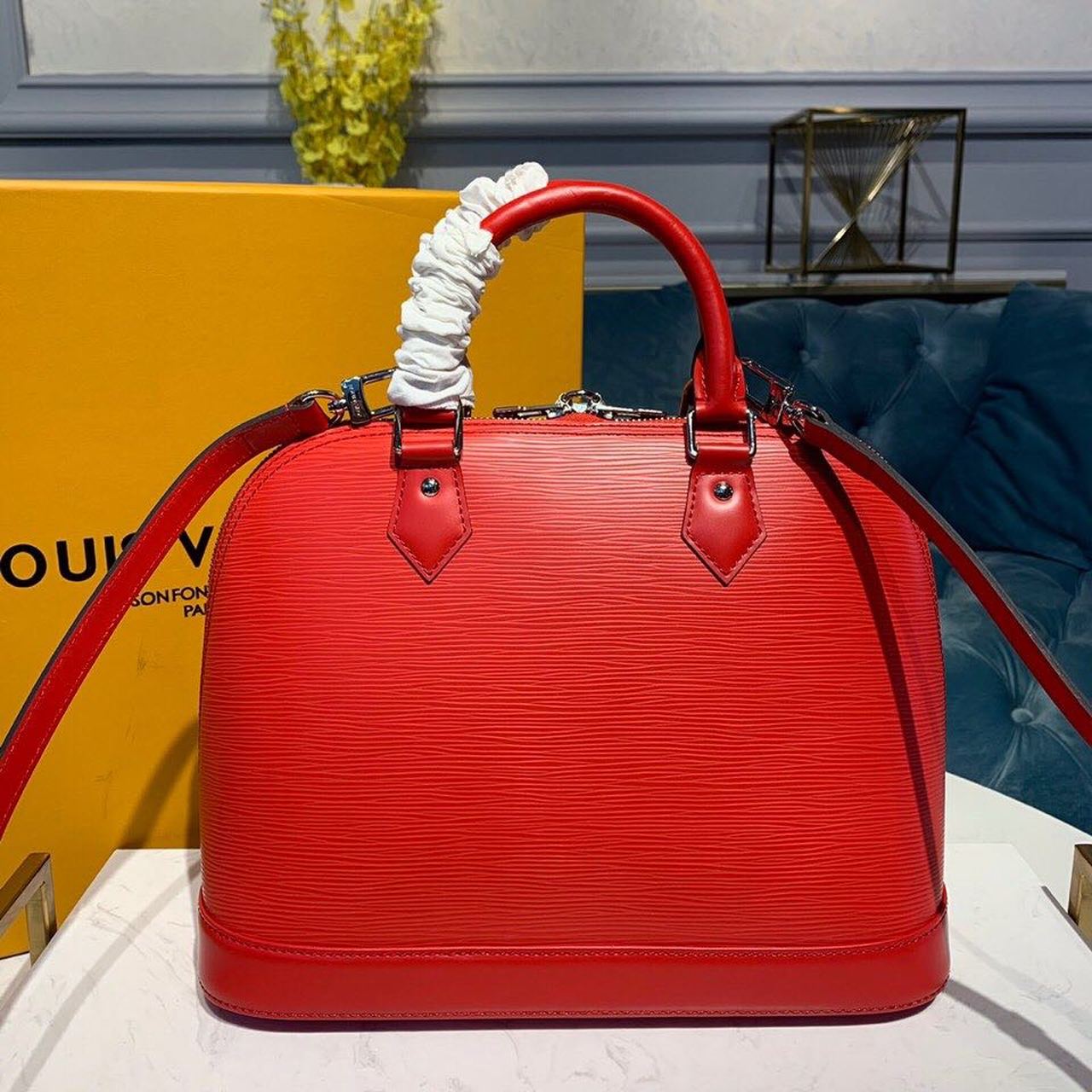LV Alma PM Epi Red For Women, Womenâ€™s Handbags, Shoulder And Crossbody Bags 12.6in/32cm LV