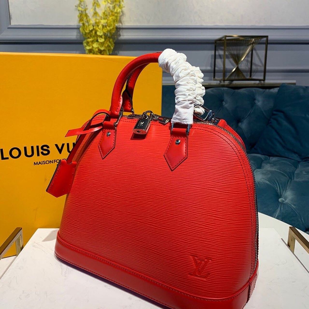 LV Alma PM Epi Red For Women, Womenâ€™s Handbags, Shoulder And Crossbody Bags 12.6in/32cm LV