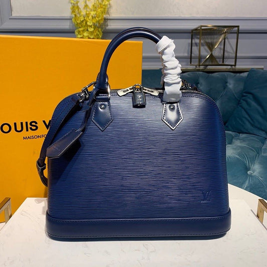 LV Alma PM Epi Navy Blue For Women, Womenâ€™s Handbags, Shoulder And Crossbody Bags 12.6in/32cm LV