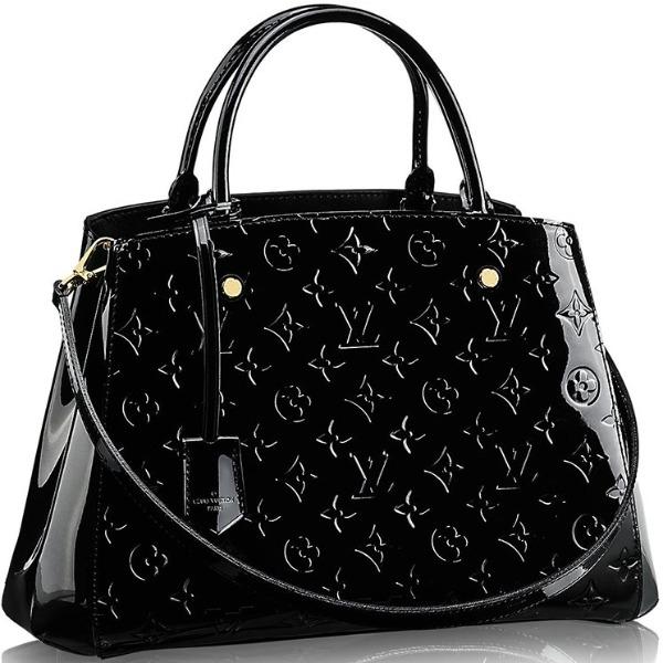 Louis Vuitton Montaigne BB Tote Bag Monogram Vernis Black