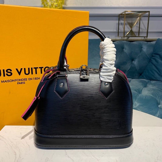 LV Alma BB Epi Black/Pink For Women, Shoulder And Crossbody Bags 9.2in/23.5cm LV
