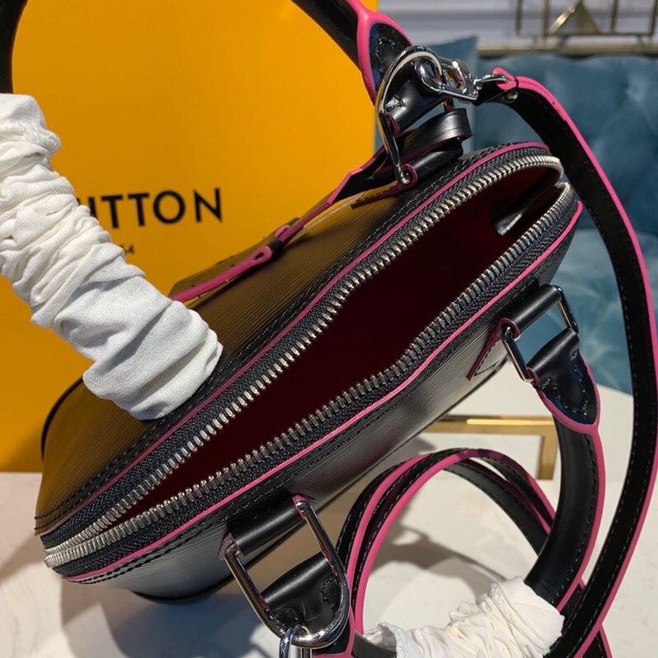 LV Alma BB Epi Black/Pink For Women, Shoulder And Crossbody Bags 9.2in/23.5cm LV