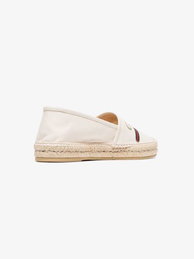 Gucci Leather-Trimmed Logo Canvas Espadrilles