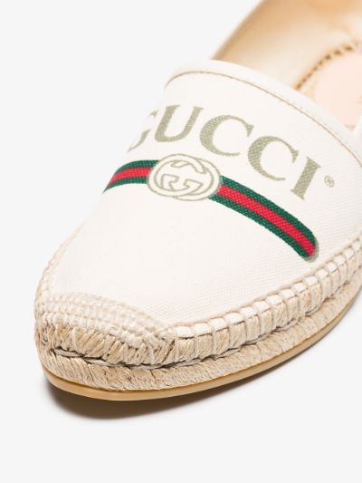 Gucci Leather-Trimmed Logo Canvas Espadrilles