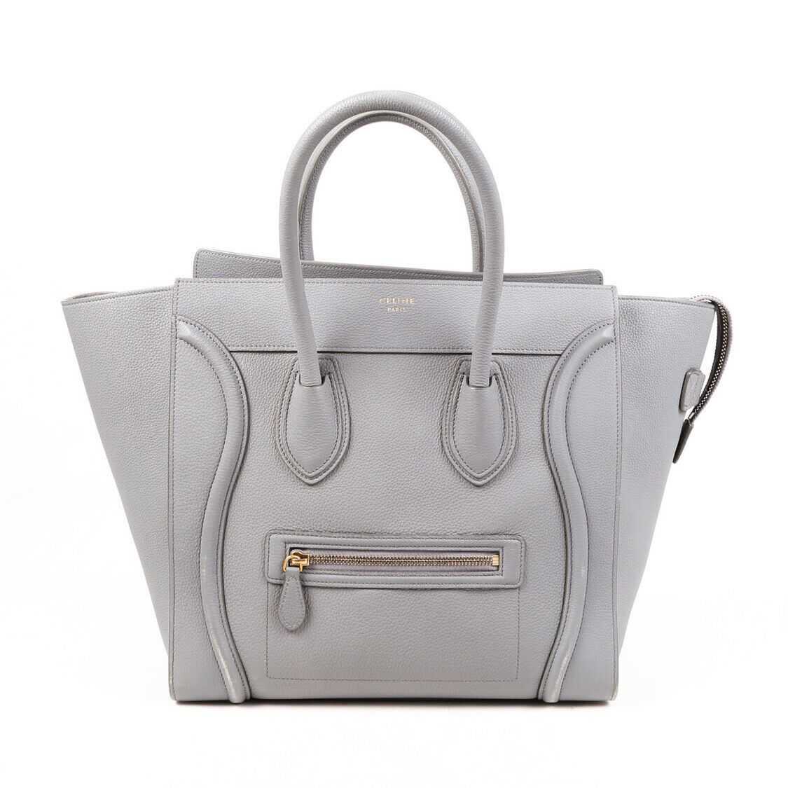 Celine Bag Mini Luggage Tote Gray Leather