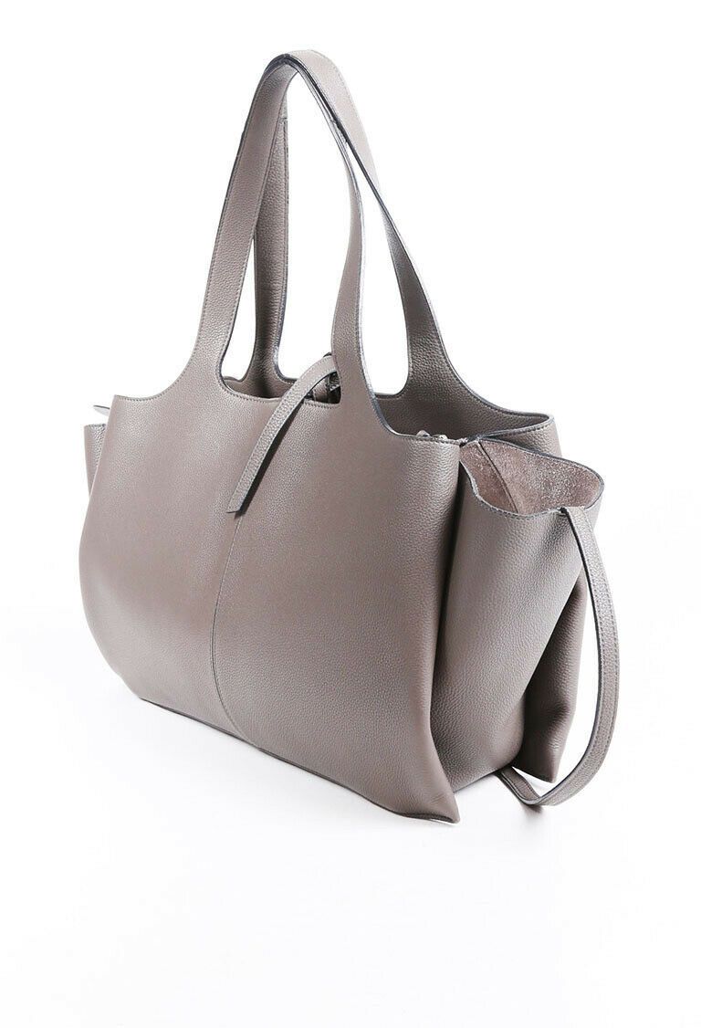 Celine Bag Tri-Fold Medium Gray Leather Tote