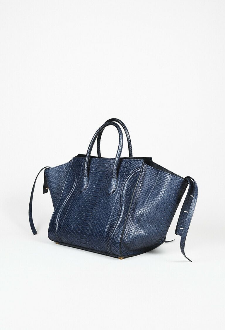 Celine Bag Phantom Luggage Small Blue Python Tote