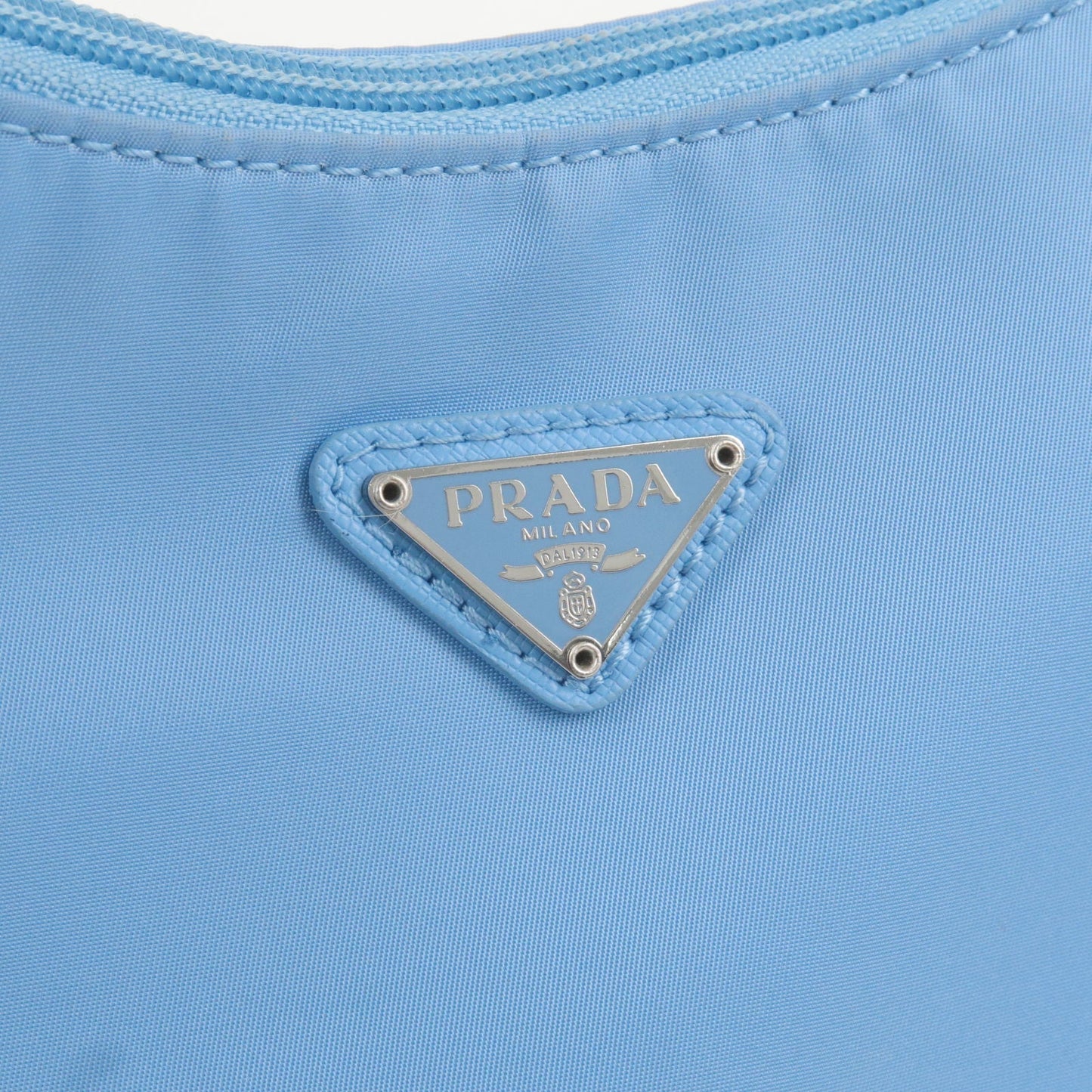 Prada Re-Edition 2000 Nylon Leather Hand Bag Light Blue 1NE515