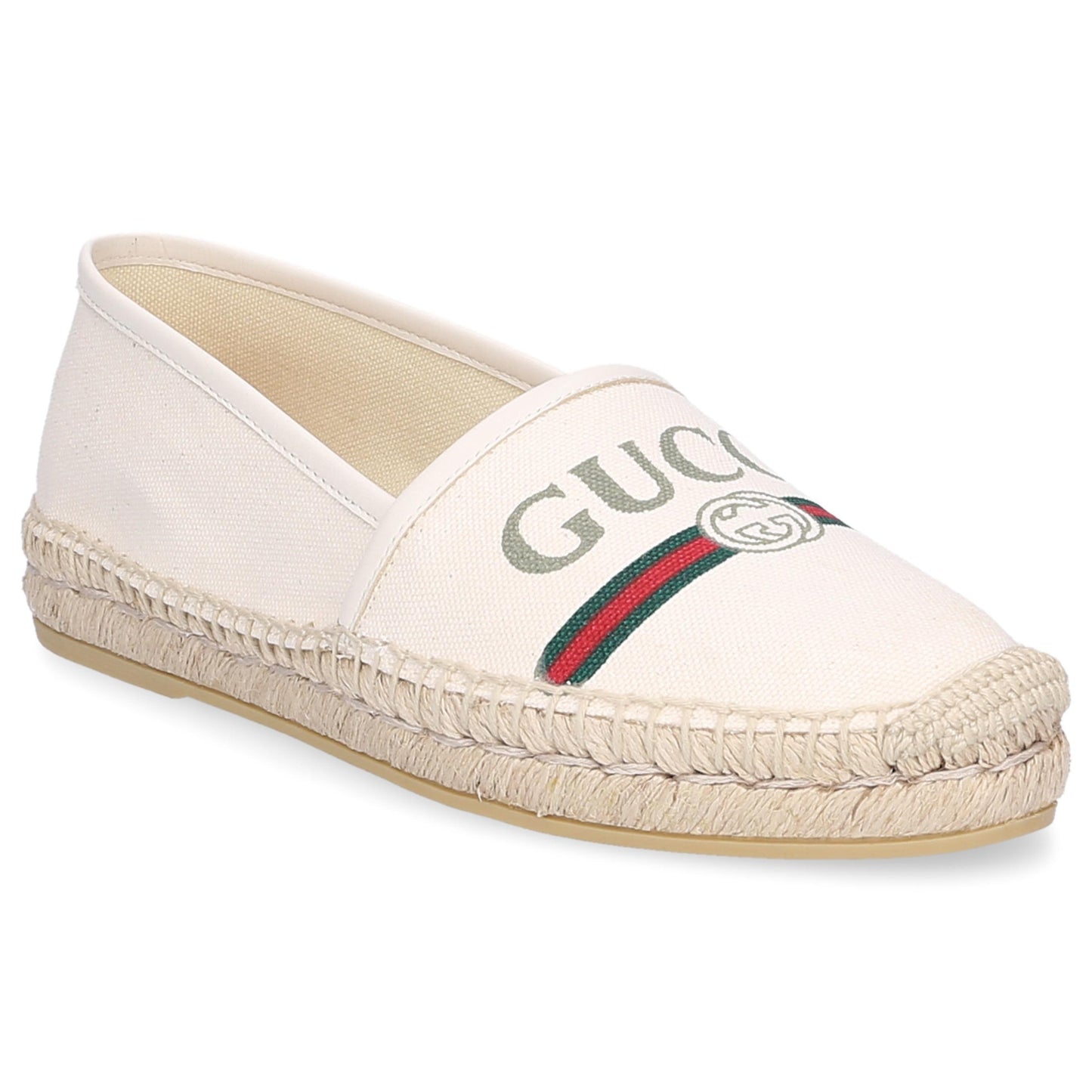 Gucci Leather-Trimmed Logo Canvas Espadrilles