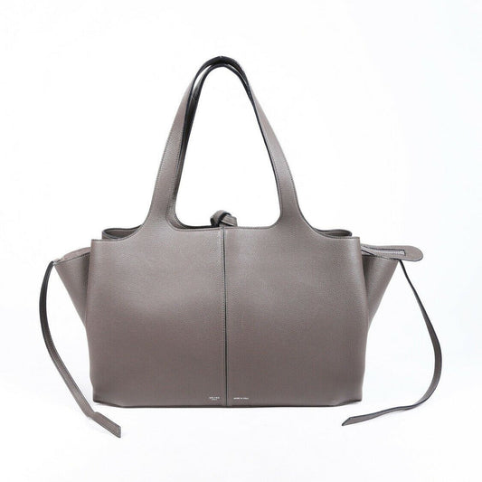 Celine Bag Tri-Fold Medium Gray Leather Tote