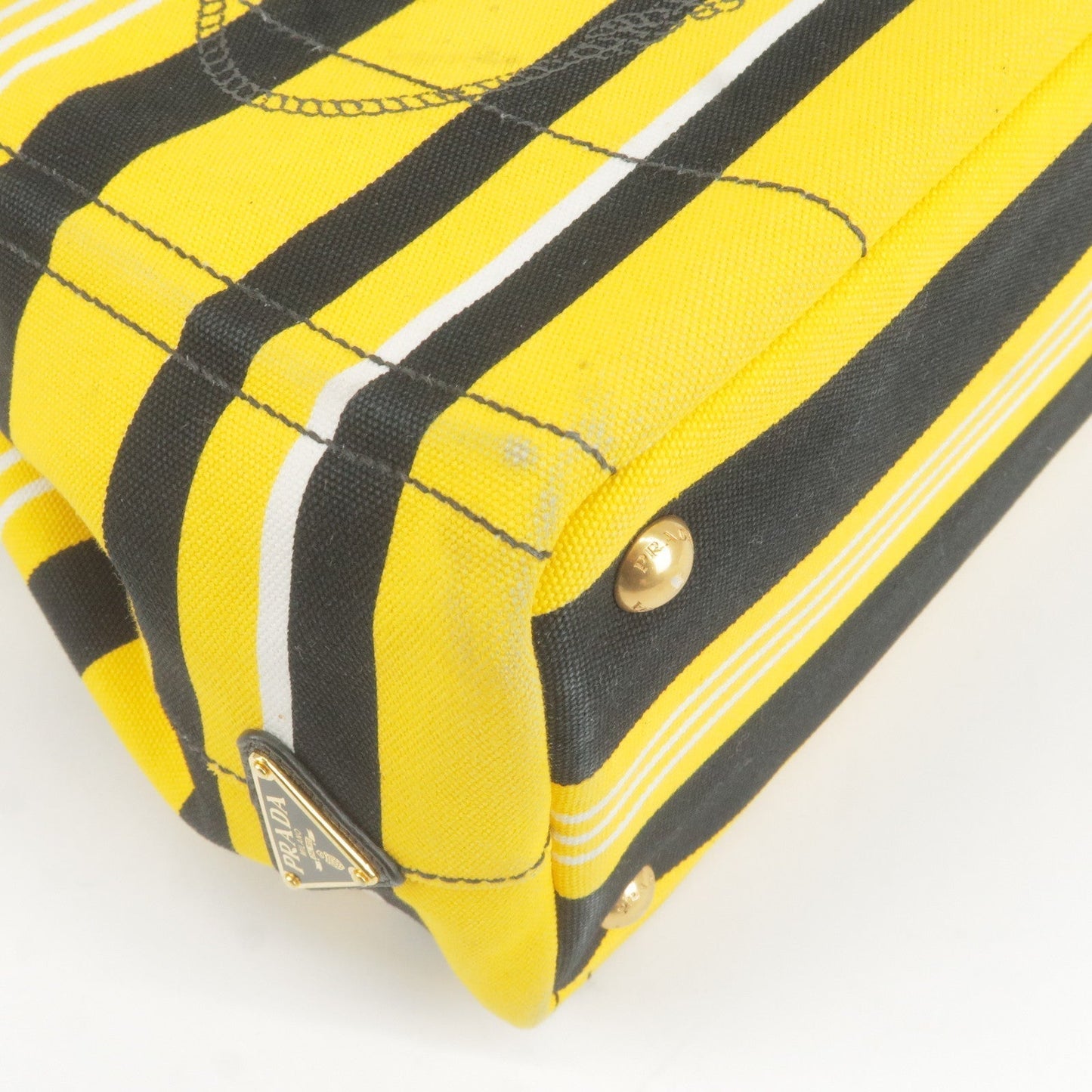 Prada Canapa Mini Canvas 2Way Bag Shoulder Bag Yellow Black B2439B