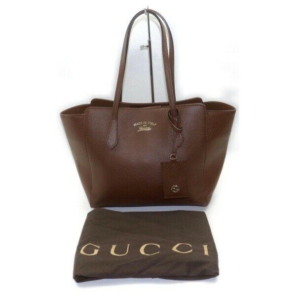 Brand Inspired Gucci Tote Bag Swing Tote Brown Leather (SHC7-11055)