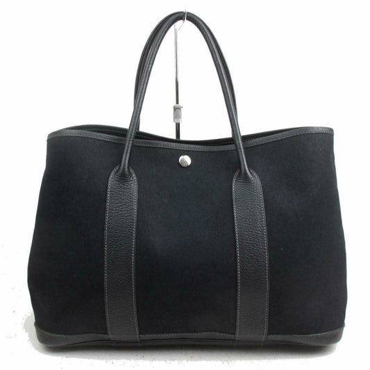 Hermes Tote Bag Garden Party Pm Black Canvas (SHC1-16032)