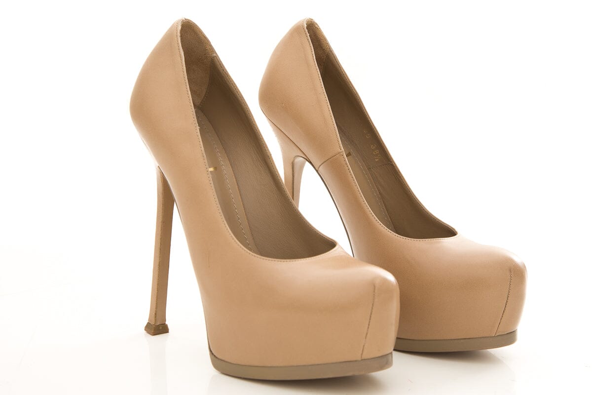 YSL Beige TRIP TOO Heels SZ 38.5