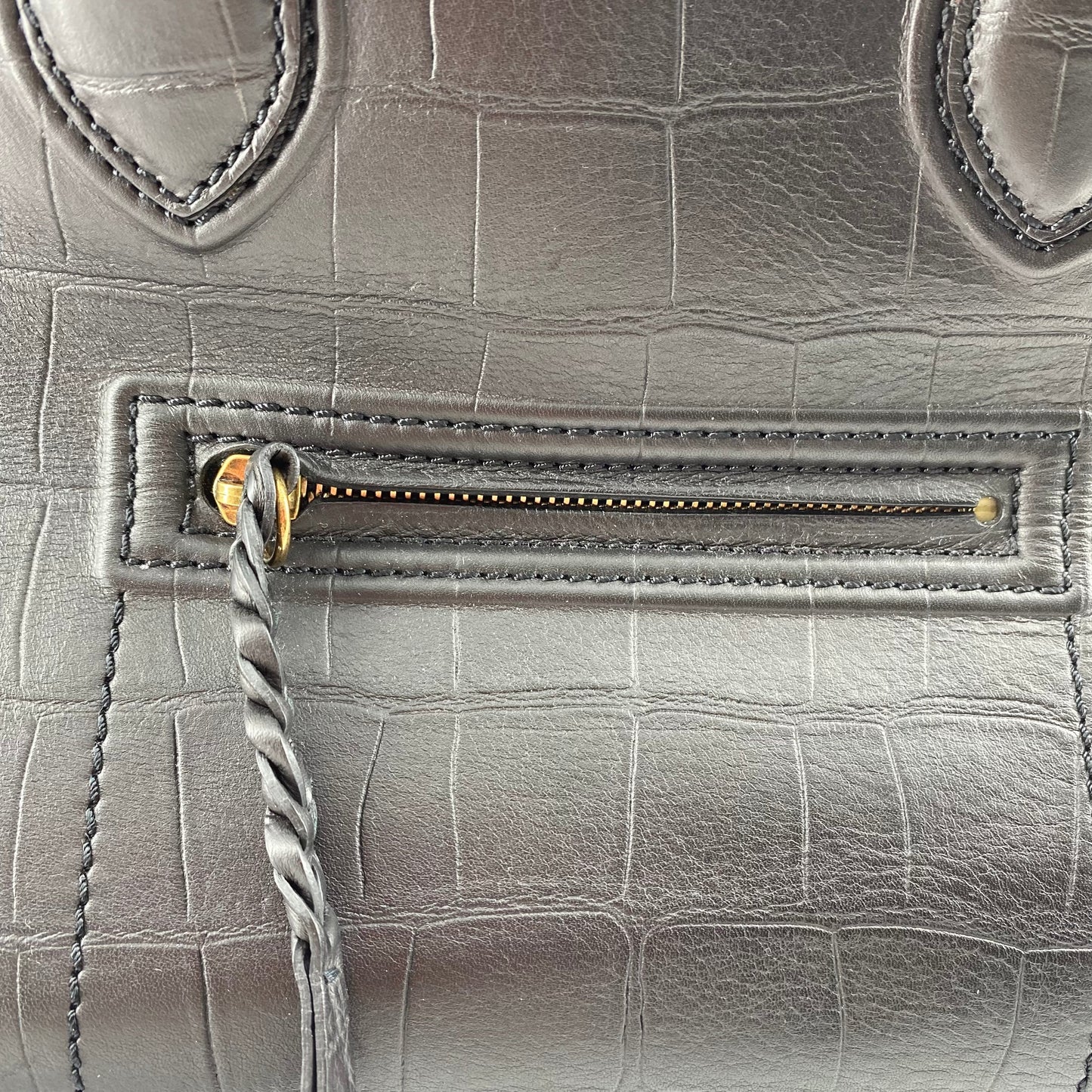 Celine Black Leather Medium Phantom Luggage Tote