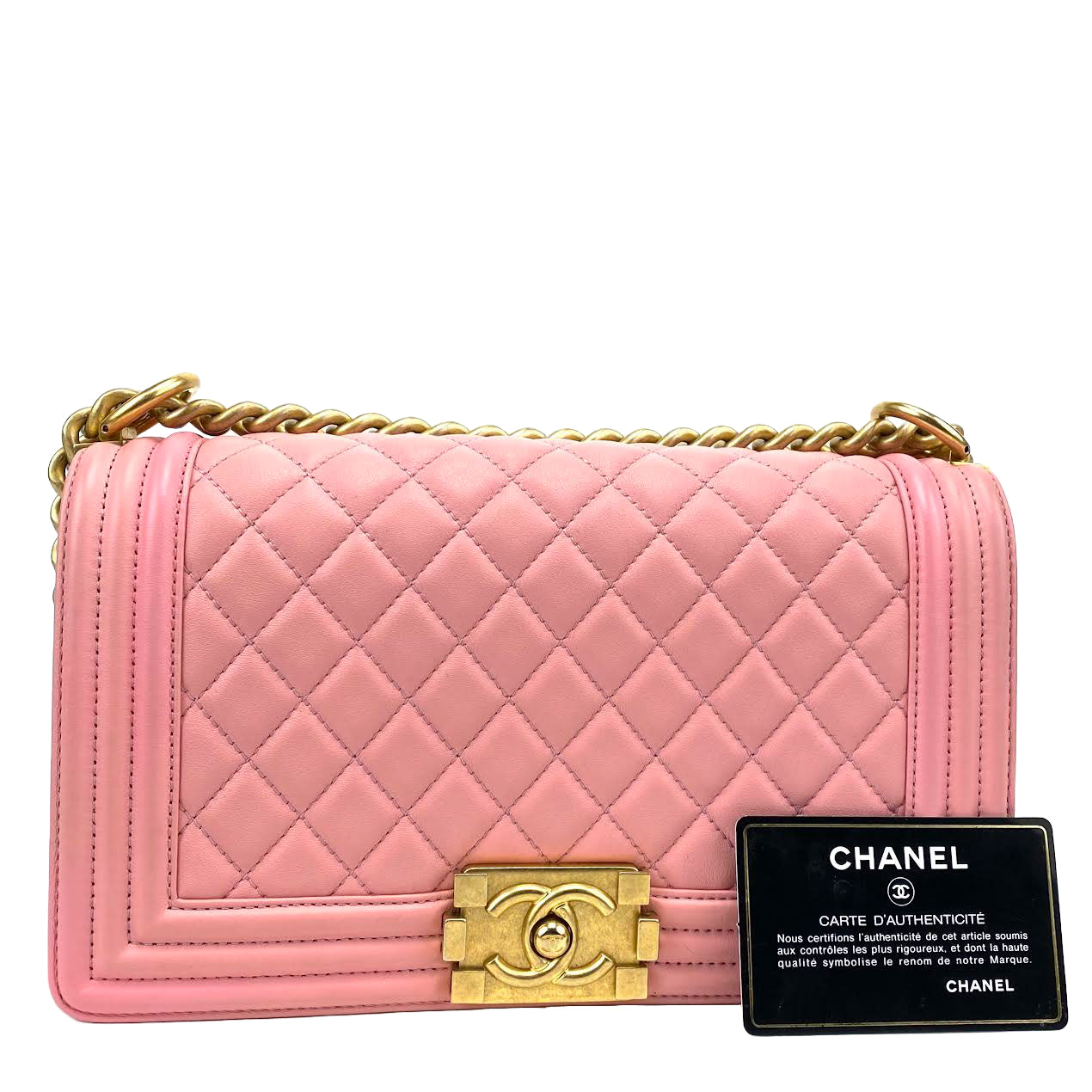 CHANEL Medium Boy Bag - Pink -OUTLET ITEM FINAL SALE