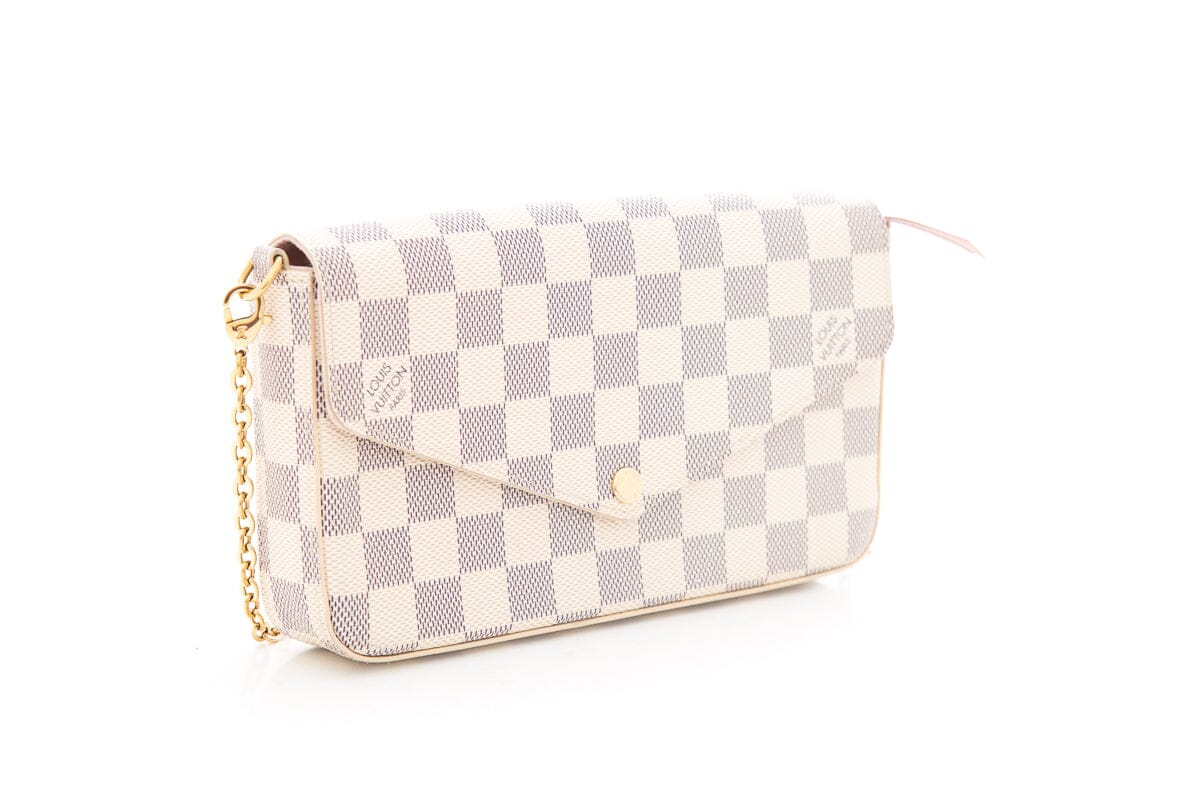 Louis Vuitton Felicie Pochette White Damier Cross-Body