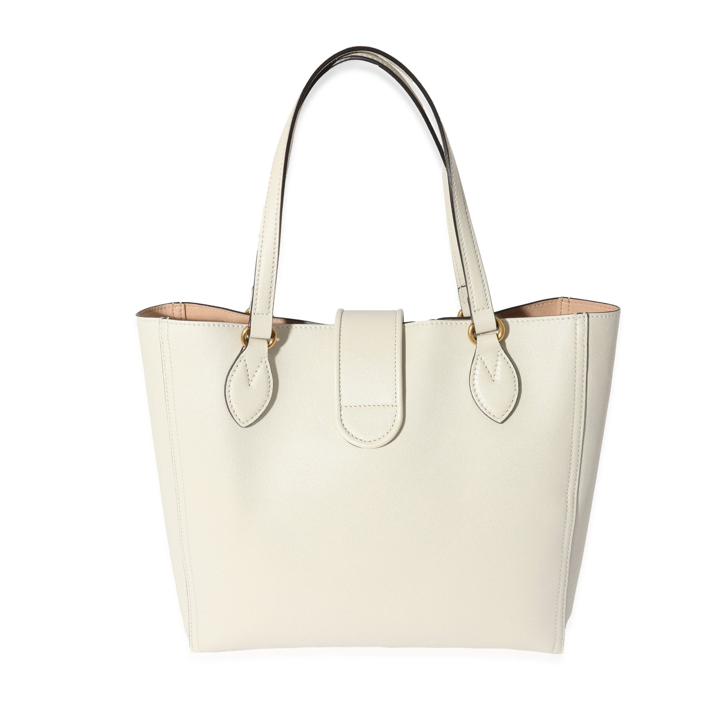 Gucci White Leather New Sakai Small Dahlia Tote