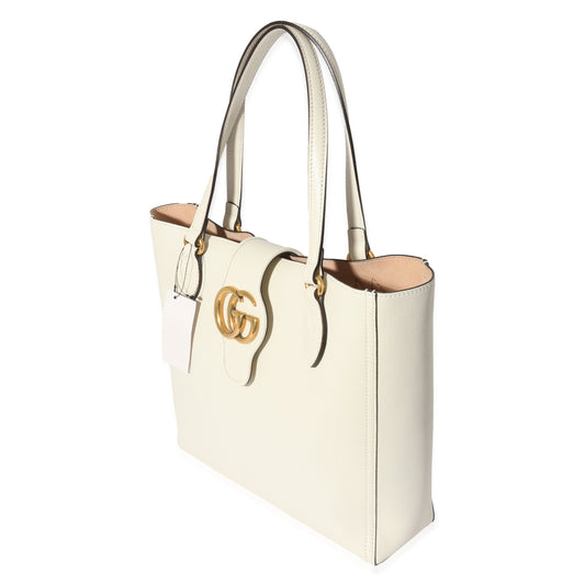 Gucci White Leather New Sakai Small Dahlia Tote