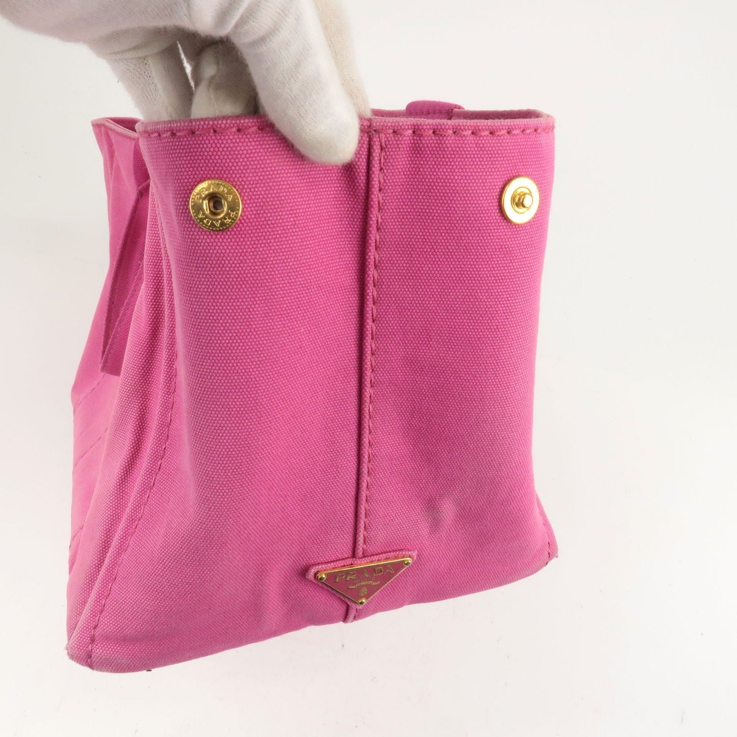 Prada Canapa Canvas 2 Way Shoulder Bag Hand Bag Pink 1BG642