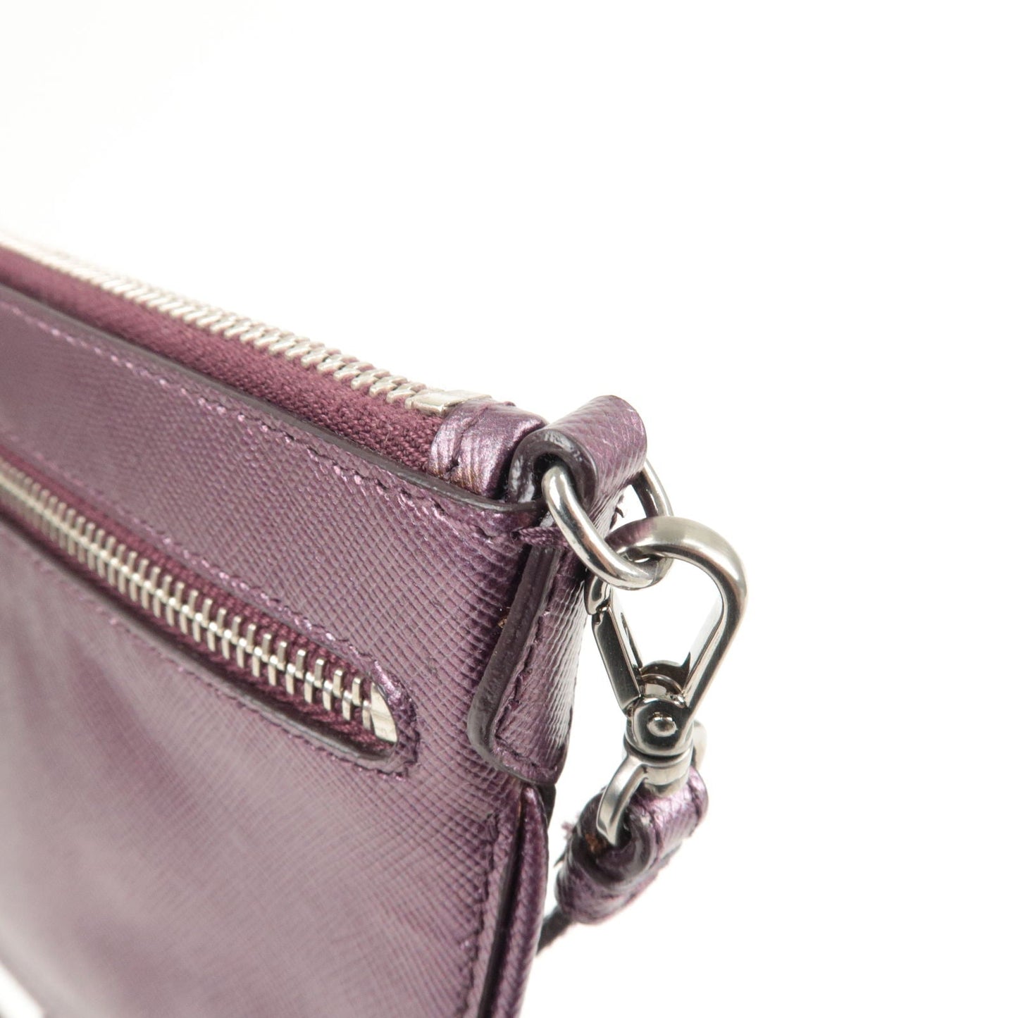 Prada Leather 2 Way Shoulder Bag Pouch Purple