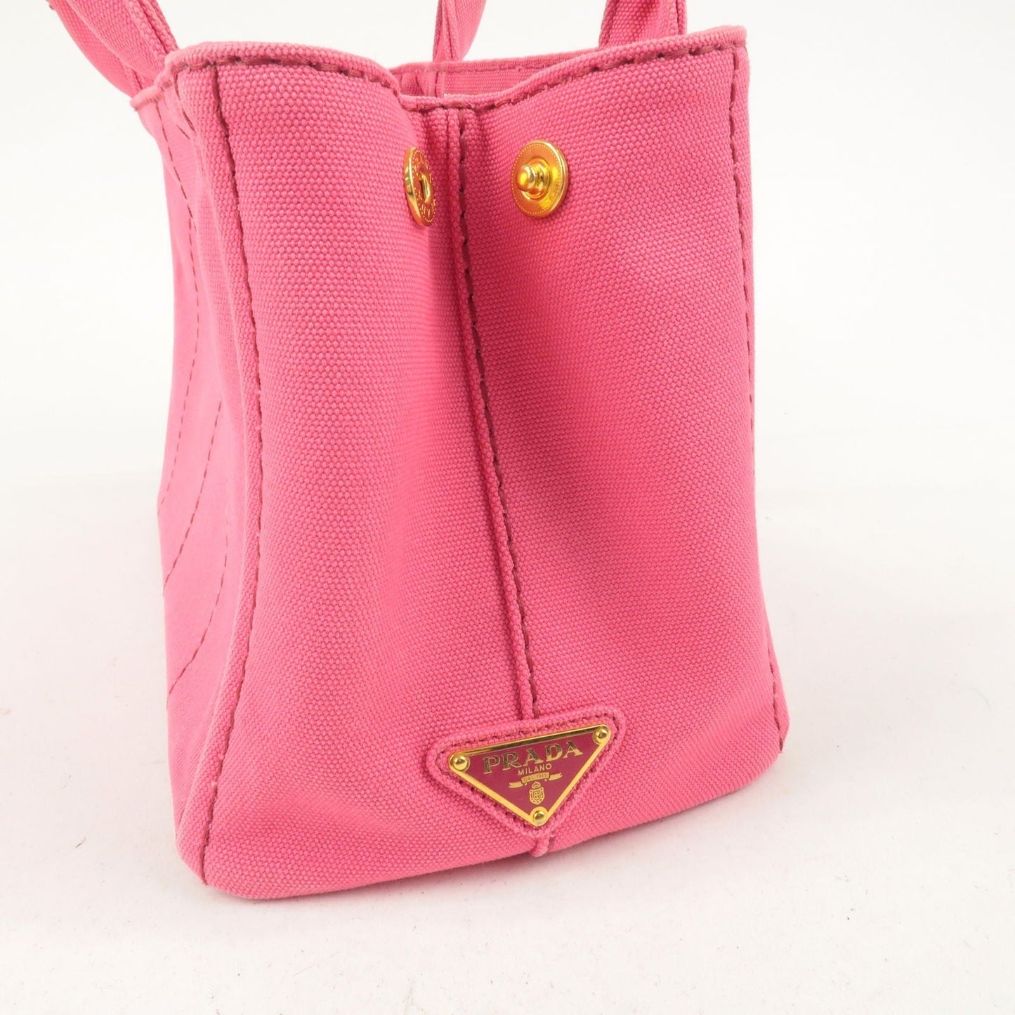 Prada Canapa Mini Canvas 2Way Tote Bag Pink 1BG439