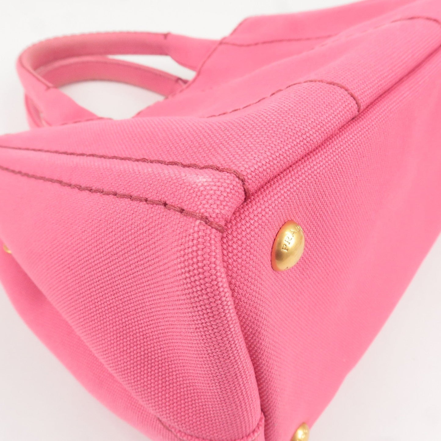 Prada Logo Canapa Mini Canvas 2Way Tote Bag Pink 1BG439