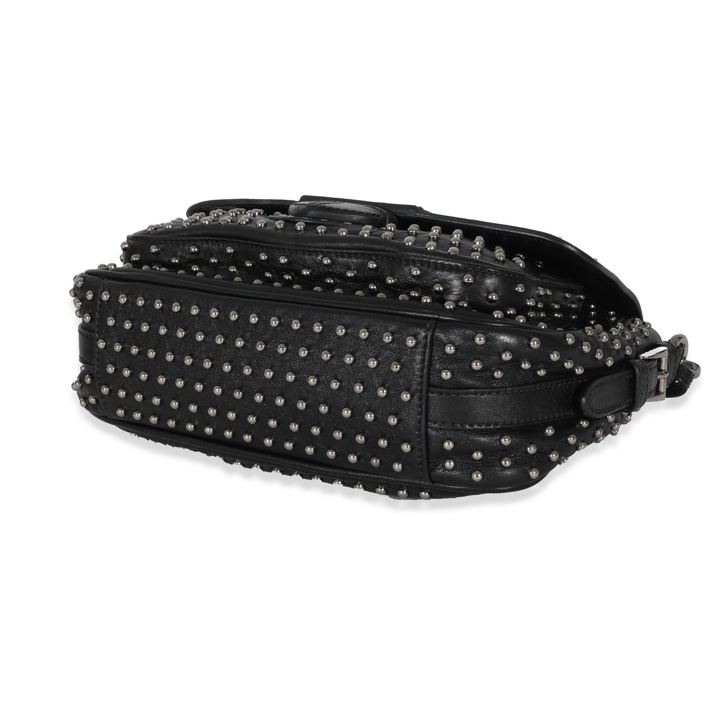 Prada Black Soft Calfskin Studded Flap Bag