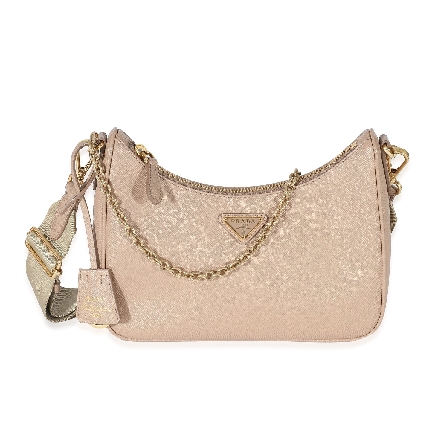 Prada Cameo Beige Saffiano Re-Edition 2005 Bag